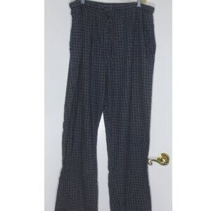 Sleep Collection 100% Cotton Navy White Plaid Flannel PJ Pants Men's Size XL